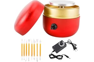 Toolly Mini Electric Pottery Wheel Machine Small Pottery Forming Machine with Tray for DIY Ceramic Work Clay Art Craft