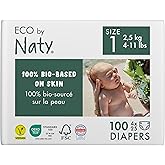 Eco by Naty Baby Diapers - Plant-Based Eco-Friendly Diapers, Great for Baby Sensitive Skin and Helps Prevent Leaking (Size 1, 100 Count)
