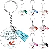 8Pcs Christian Religious Keychains Bulk for Women Girl Inspirational Bible Verse Keychains for Friends Teen Spiritual Gifts Religious Bible Gifts for Womens Confirmation Baptism Gift for Teen Girls
