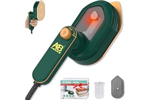 ABXKZ Portable Mini Travel Iron for Clothes, 180°Handheld Travel Garment Steamer, Small Size Ironing Machine Steam, Fabric Wrinkles Remover Support Dry And Wet Ironing for Home and Travel (green)