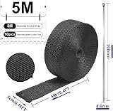 Foneso Car Exhaust Wrap Titanium Black Fiberglass Heat Insulation Roll 5m 10 view 2