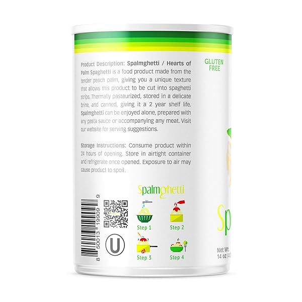 SPALMGHETTI LOW CARB KETO PASTA SPAGHETTI NOODLES | HEALTHY HEARTS OF PALM PASTA | 3G OF CARBS | READY TO EAT | GLUTEN FREE | NO SUGAR ADDED | PACK OF 1