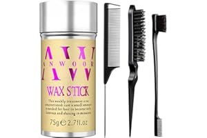 SONGZHIHAO AnWoor 4Pcs Edge Brush Slick Back Hair Stick, Hair Wax Stick for Flyaways, Slick Back Hair Brush for Smoothing Baby Hair, Rat Tail Combs Parting Combs for Braiding Hair, Teasing Brush for Fluffy Hair