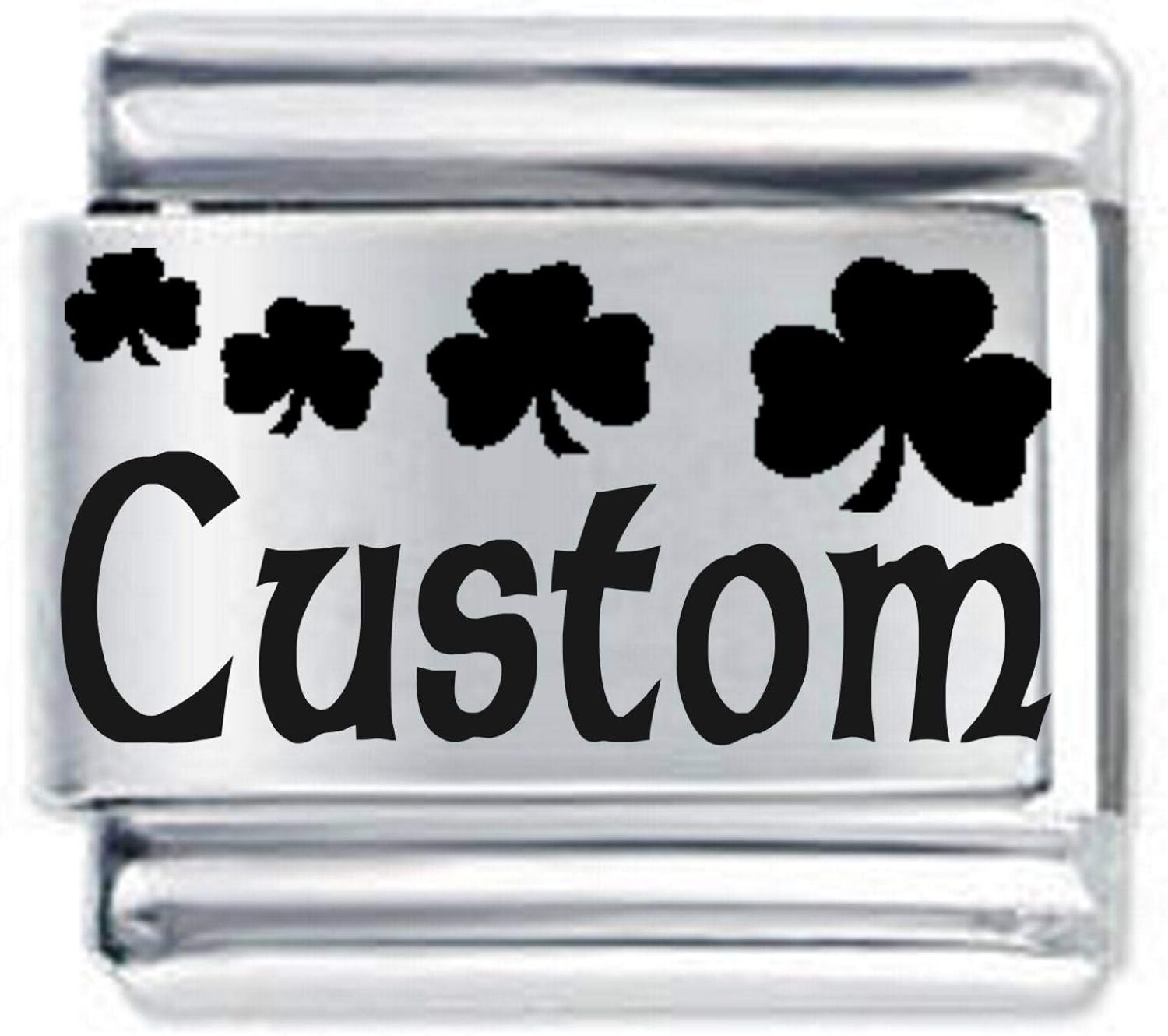 Personalised Custom Made Shamrock Burst Italian Charm fits all 9mm Italian Style Charm