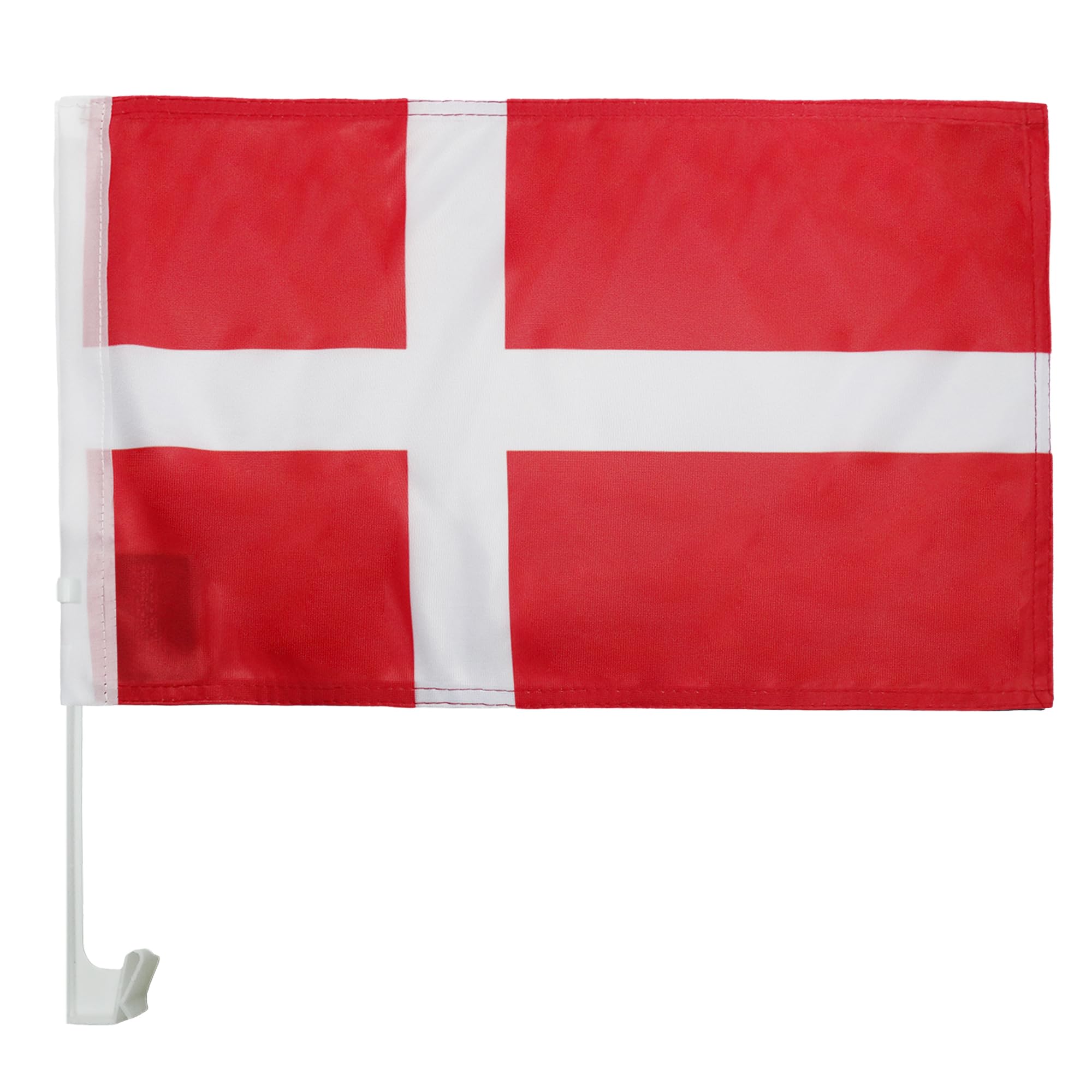 Denmark Car Flag 18'' x 12'' - Danish Car flags 30 x 45cm - Banner 18x12 INCHES PLASTIC STICK - AZ FLAG — image 1