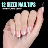 TOMICCA 240Pcs Medium Square Gel Nail Tips 12 Size Half Matte Full Cover view 6