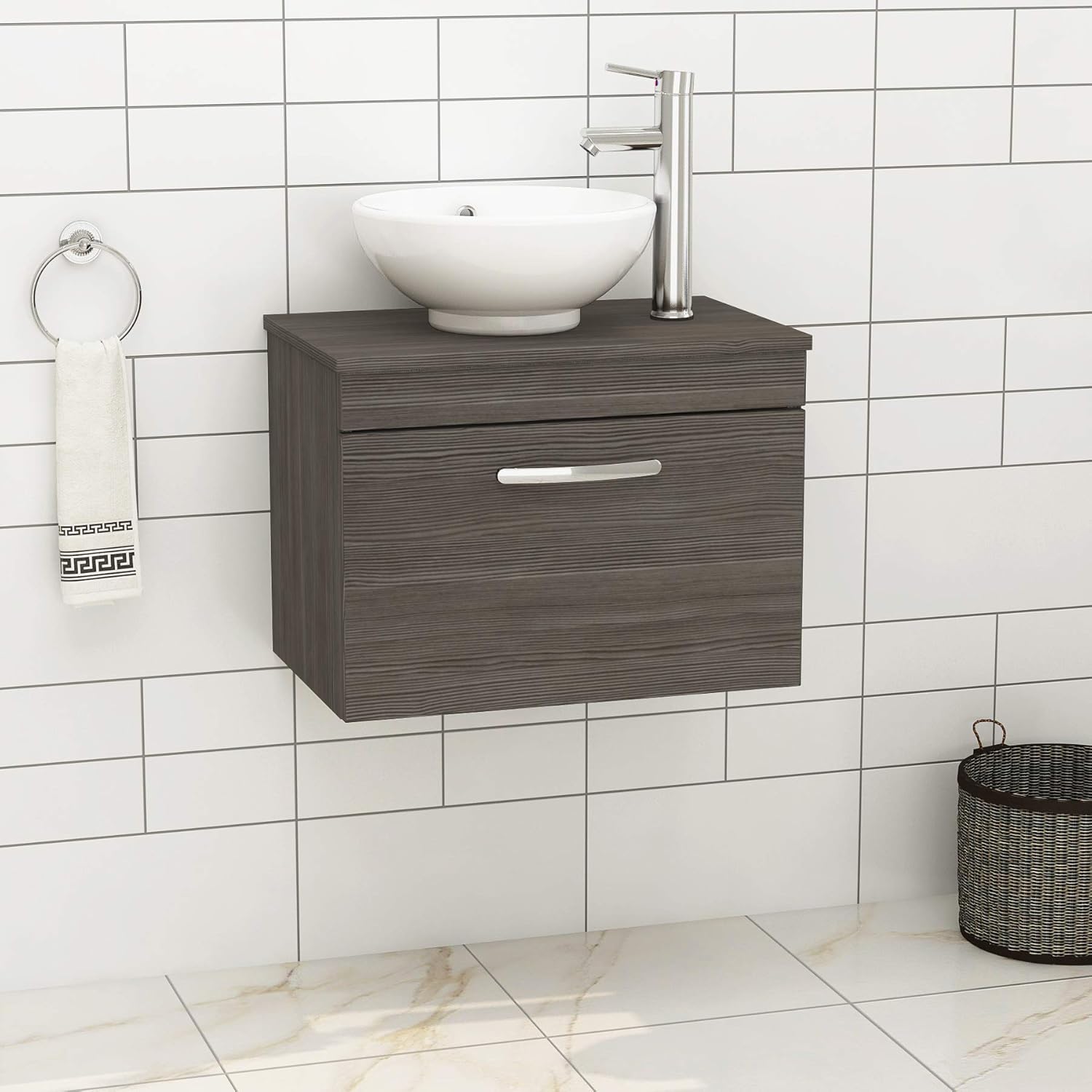 Royal Bathrooms Turin Waschkommode mit 1 Schublade, 600 mm, 1 Schublade