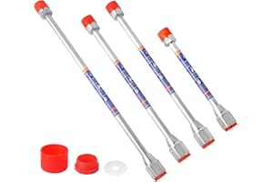 KEJJNYER 4 PCS Airless Paint Sprayer Extension Pole, 3 Size Airless Sprayer Paint Extension Pole Wand with Red Guard 8 Inches, 2 PCS x 12 Inches, 15 Inches