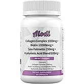 Super Collagen Blend - Biotin, Keratin, Saw Palmetto, Hyaluronic + Folic Acid, Pumpkin Seed MSM Bovine + Packed with Vitamin C & E -Advanced Peptides for Hair Skin & Nails for Men & Women - Lab Tested