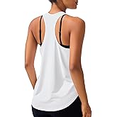 JOYSPELS Workout Tank Tops for Women, Ice Silk Quick Dry Athletic Running Shirts, Loose Fit Racerback Gym Tops