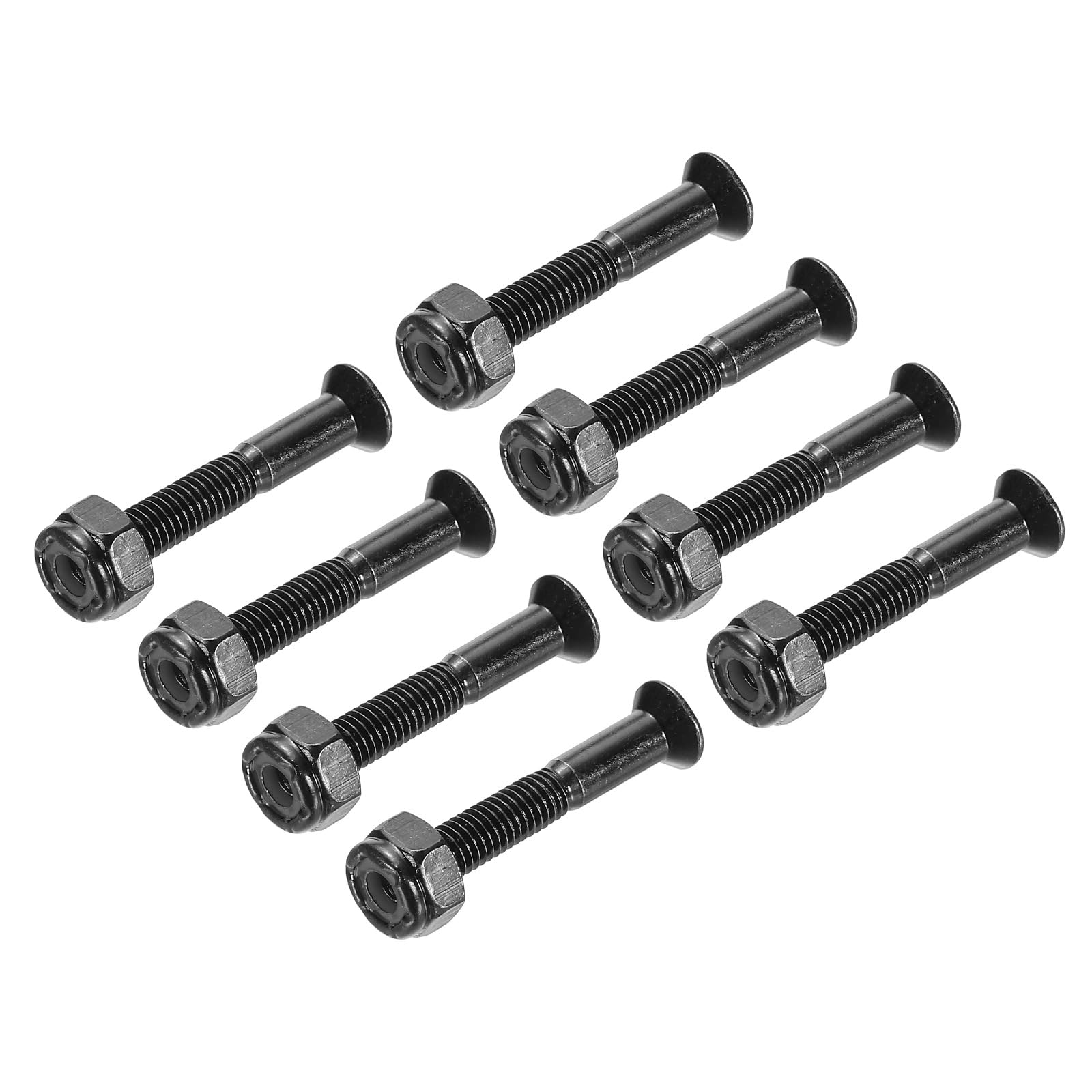 PATIKIL Skateboard Hardware Kit, 1.25" Mounting Screws Full Thread Bolts Nuts Set for Skateboard Cruiser, Black