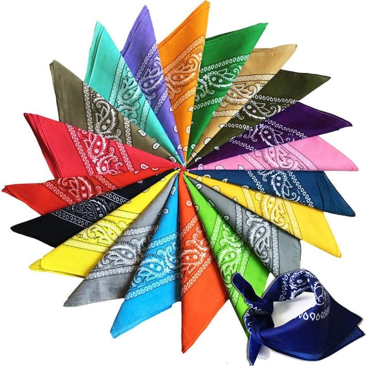 16 Pcs 100 Cotton Bandana Novelty Bandanas Paisley Bandanas Head Wrap Scarf