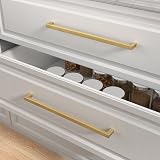 Goldenwarm 30Pack Brass Cupboard Handles Gold Drawer Pulls 458mm Center view 5