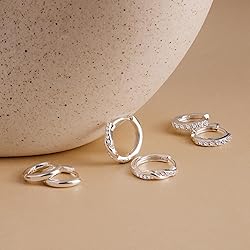 Inerney 925 Sterling Silver Huggie Hoop Earrings