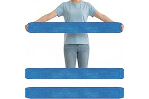 LOYIM 3 Pcs Large 48 Inch Commercial Replacement Microfiber Pads Reusable Wrestling Wet Mop Refill Pads for Flat Microfiber Mop Frames Wet and Dry Use(Blue)