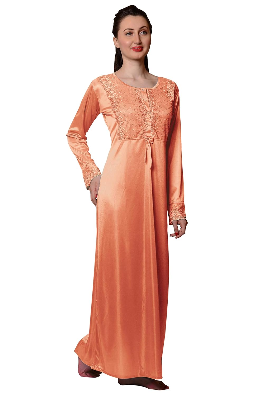 full sleeves night gown