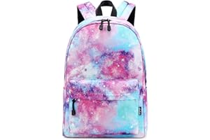 abshoo Lightweight Water Resistant Galaxy Backpacks For Teen Girls Women School Bookbags (Galaxy Pink)