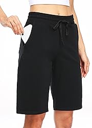 Willit Women's Shorts 10" Bermuda Cotton Long