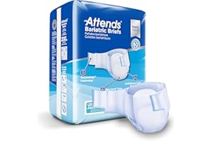 Attends Bariatric Incontinence Disposable Briefs, XX-Large, 63"-70" Waist with Tab Closures, Ultimate Absorbency and Leakage Protection, 48ct Case