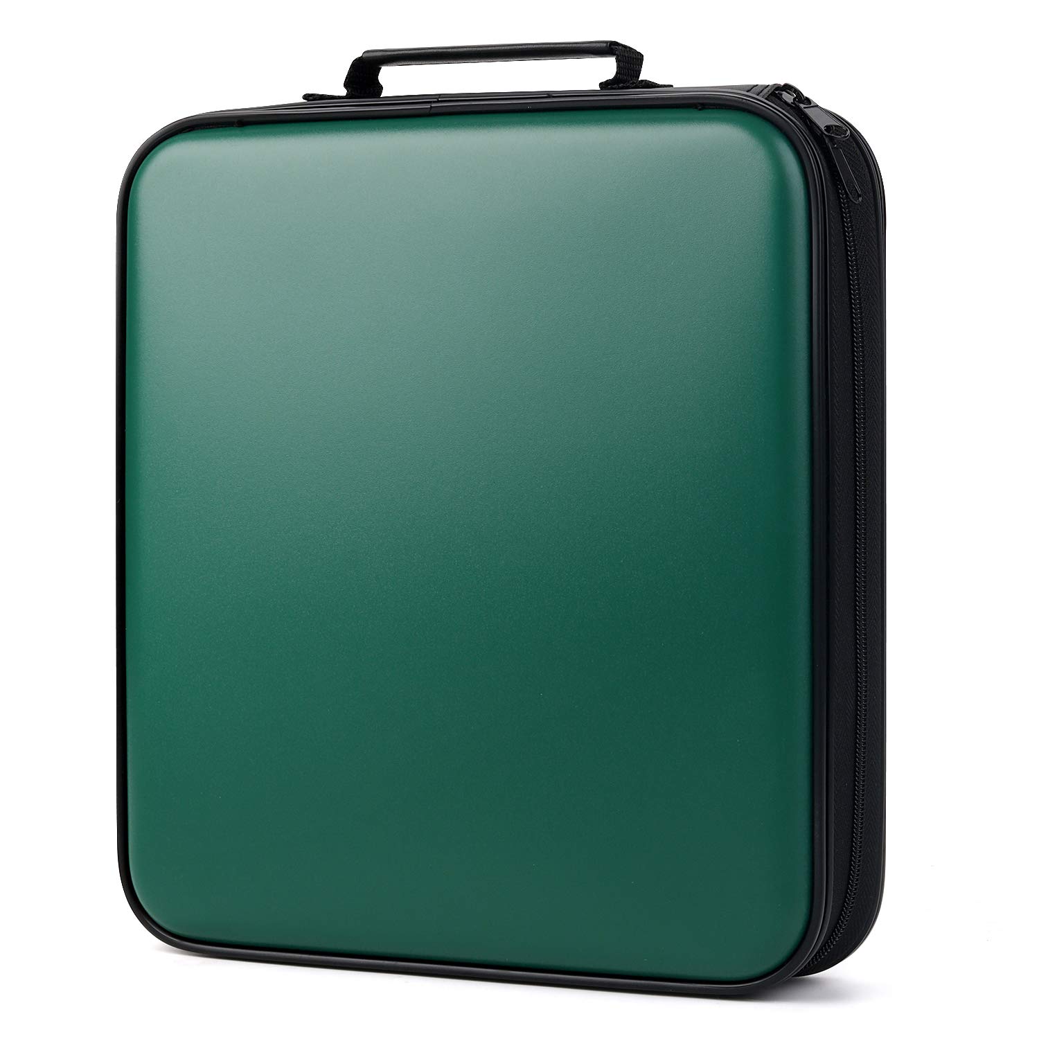 TIMCORR DVD Storage CD Case Holder: 160 Capacity CD Sleeves Black Disc Cases Binder for Car - CD Hard Organizer Box - Large DVD Wallet for Movie/Music/Game & Portable CD Book (160 Capacity Green)