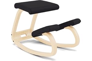 Varier Variable Natural/Black Ergonomic Office Kneeling Chair – Active Sitting, Rocking Seat for Home, Study & Posture Support – 10 Year Quality Guarantee