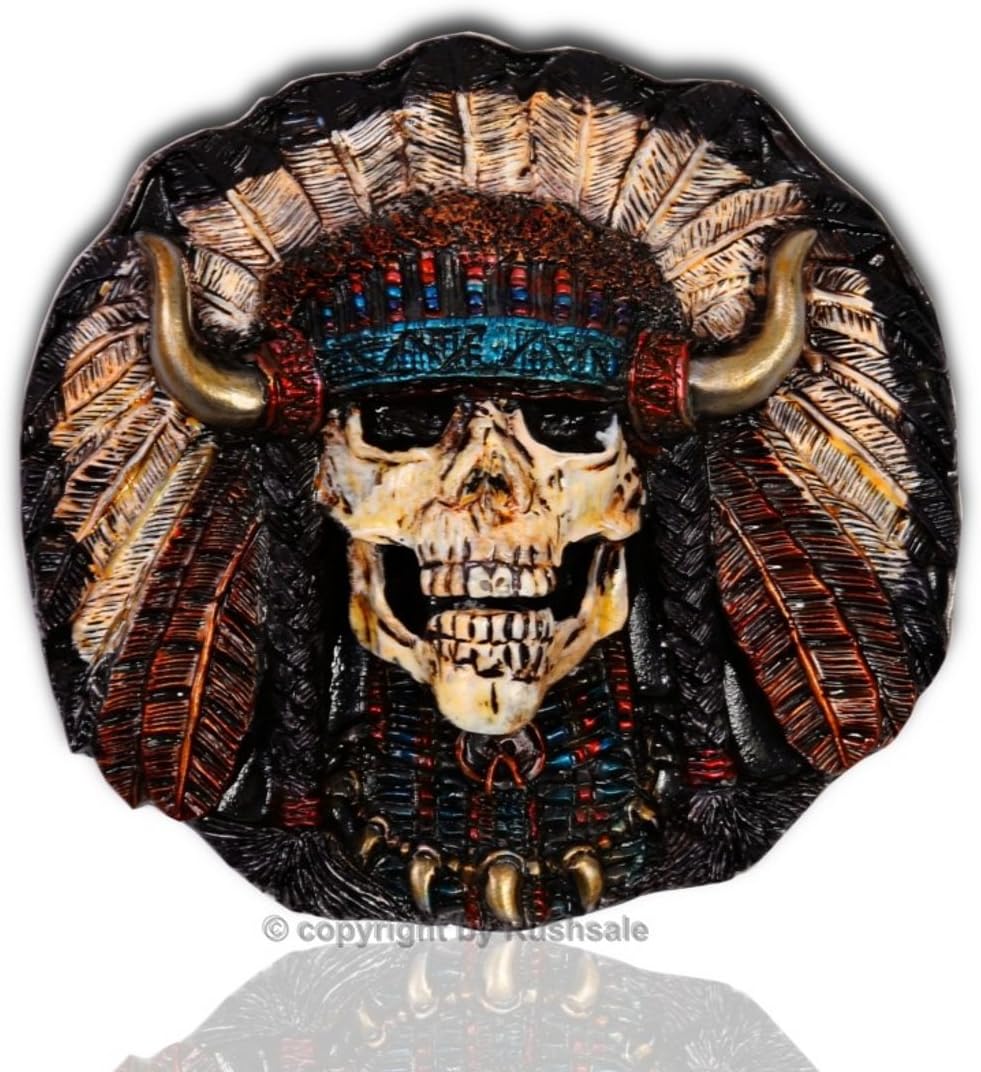 Buckle Heavy Indian Chief skull shaped Western style belt buckle