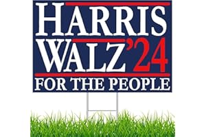 QZQAB Harris Waltz 2024 Yard Sign Kamala Harris Waltz Presidential Yard Sign Outdoor Lawn Garden Logo Double sided with H-shaped metal stake 18x12 inches