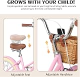 Glerc 20 Inch Kids Bike Pink with Basket Bell Stabilizers for Girls 7-13 view 4