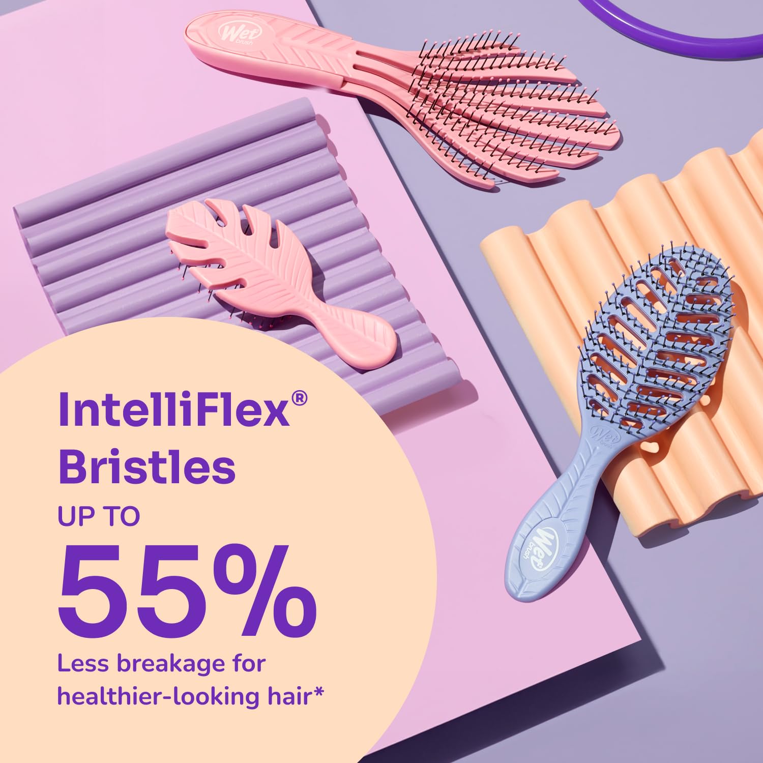 Wet Brush Go Green Mini Detangler, Green - Detangling Travel Hair Brush - Ultra-Soft IntelliFlex Bristles Glide Through Tangles & Gently Loosens Knots While Minimizing Pain, Split Ends & Breakage