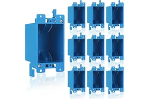 10-Pack Single Gang Electrical Outlet Box, Old Work Box 1-Gang 14 Cu.in, Switch & Outlet PVC Wall Electrical Junction Box for
