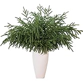 GIAUMA 6PCS Artificial Norfolk Pine Branches - 30 Inch Faux Christmas Greenery Stems Fake Cedar Pine Picks for Vase DIY Crafts Garland Wreath Accessories Xmas Indoor Outdoor Home Decorations