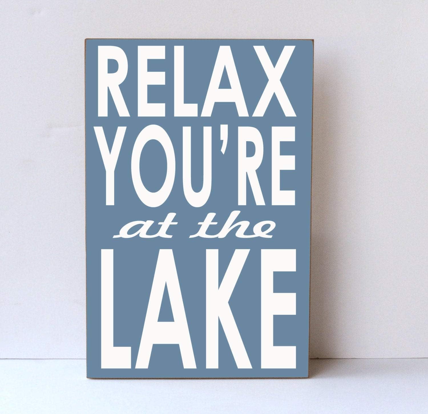Amazon Com 456yedda Wood Sign Relax At Lake Lake Decor Wall Decor