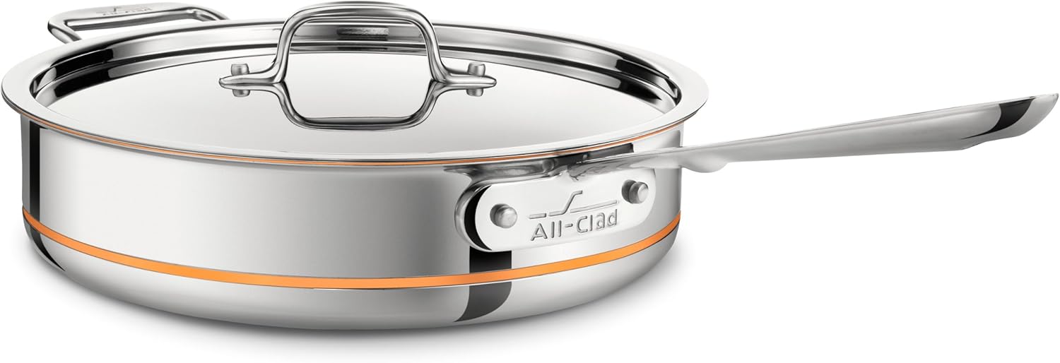 All-Clad 6405 SS Copper Core 5-Ply Bonded Dishwasher Safe Saute Pan / Cookware, 5-Quart, Silver: Kitchen & Dining