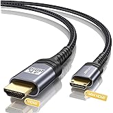 JSAUX Mini HDMI to HDMI Cable 6FT, 4K 60Hz High Speed Mini HDMI 2.0 Cord, HDMI to Mini HDMI Cable Compatible with Camera, Cam