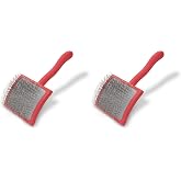 Chris Christensen Big G Dog Slicker Brush for Dogs (Goldendoodles, Labradoodles, Poodles), Groom Like a Professional, Fluff Detangle Style, Saves Time Energy, Coral, Large (Pack of 2)