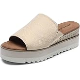 DREAM PAIRS Platform Sandals Women Slip-on Espadrille Bohemia Wedge Sandals, Comfort Dressy Summer Open Toe Canvas Slides for Women's Outdoor and Beach