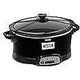 Weston Products Programmable Slow Cooker, 7 Quart, W/lid & Latch Strap, Black, 03-2300-W