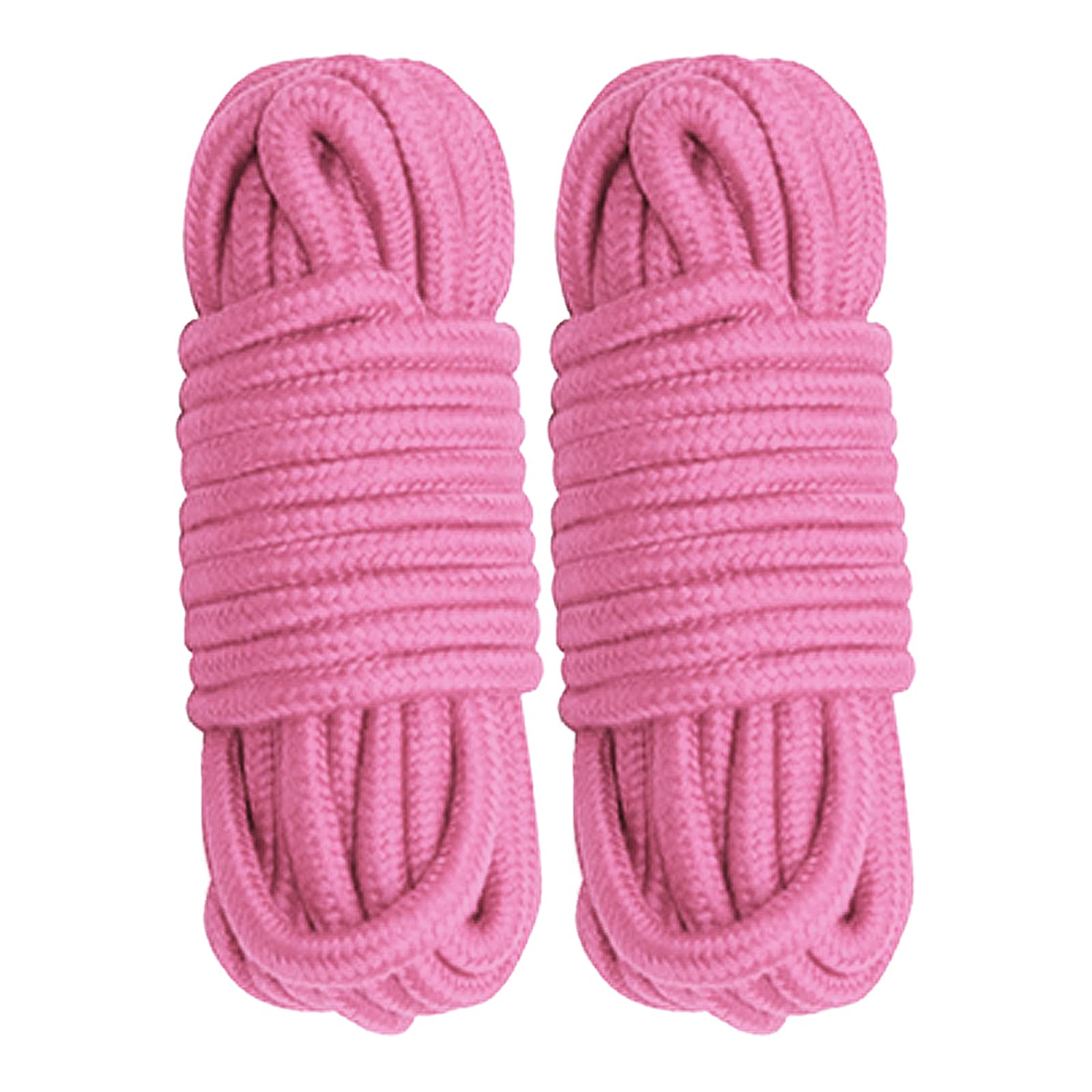 Cosymate Soft Cotton Rope Binding Rope All Purpose Thick Cotton Twisted Knot Tying Rope, 8mm Diameter, 5m Long, Pack of 2, Pink