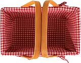 Bekith Picnic Basket Natural Split Woven Hamper with Pink Liner, Handles view 4