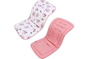 LAT LEE AND TOWN Baby Stroller Cushion,Infant Car Seat Insert-Reversible Universal Breathable and Soft Newborn Stroller Mat,100% Cotton Cover Toddler Seat Pad Liner-34x78cm,1 Pack(Pink Princess)