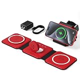 UCOMX 3 in 1 Charging Station for Multple Devices,Foldable 3 in 1 Wireless Charger for Travel,Nano Wireless Charging Station for iPhone16 15 14 13 12 Pro Max/Watch 10 9 8 7 6 5 4 3 Ultra/AirPod Pro