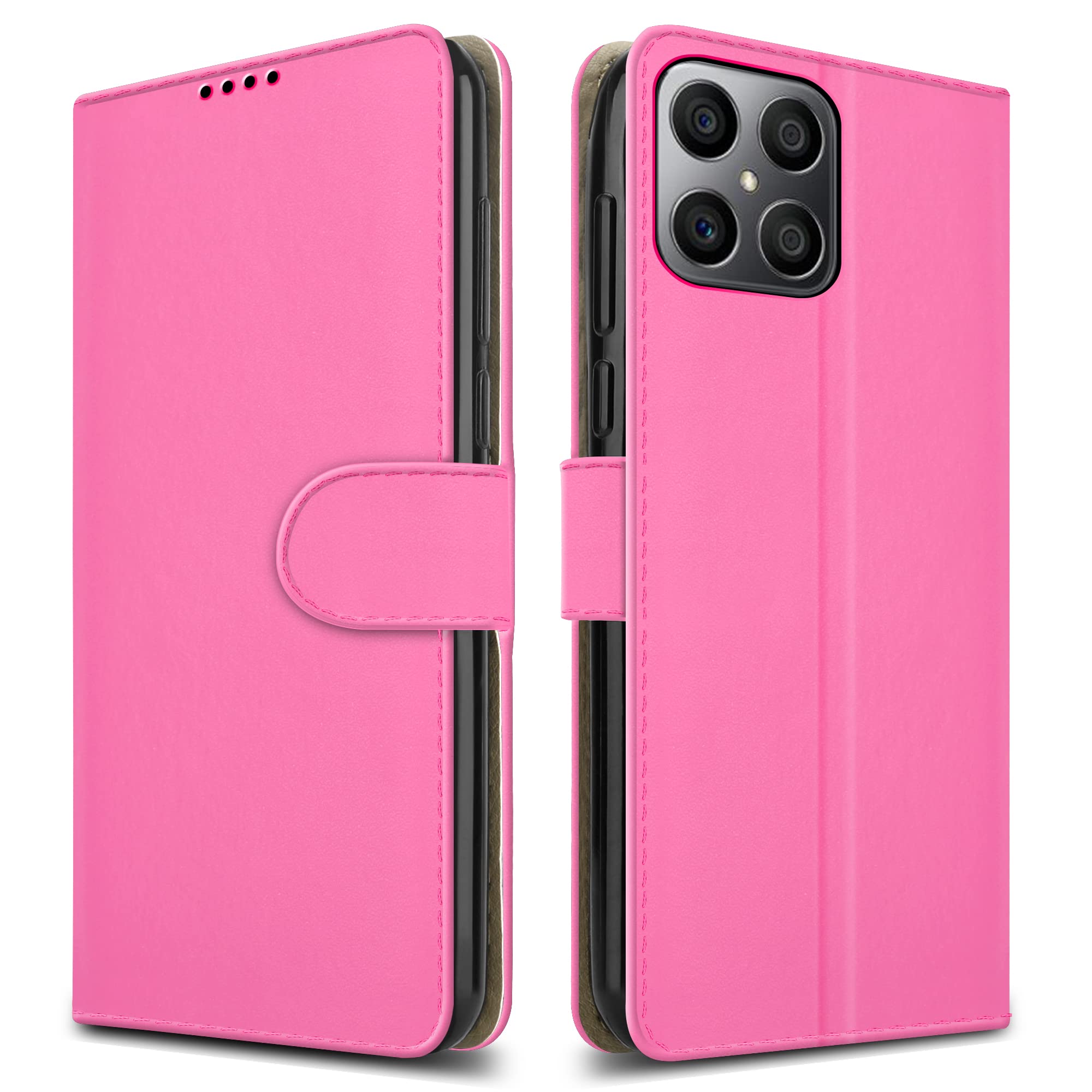 PIXFAB For Honor X8 5G / Honor X6 4G Leather Phone Case, Magnetic Closure Full Protection Book Folio Design, Wallet Case Cover [Card Slots] and [Kickstand] For Honor X8 5G / X6 4G - Pink