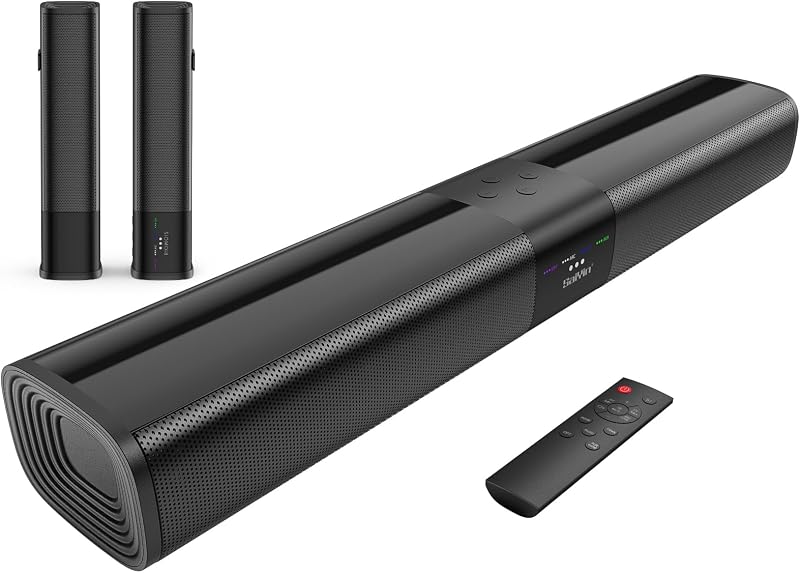 Saiyin 20” Sound Bar TV Detachable 2 in 1 Wall Mount Bluetooth Optical
