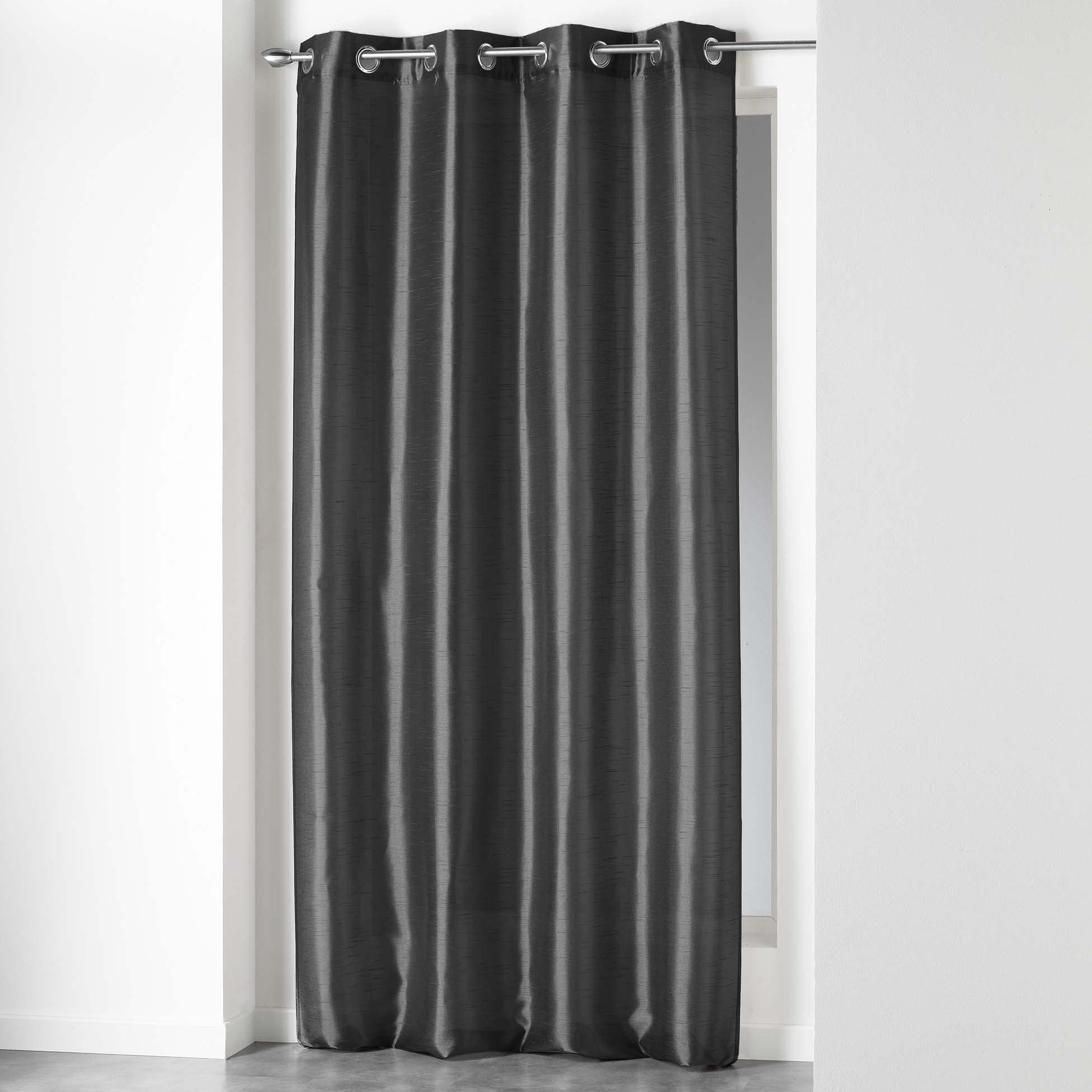 Douceur d'Intérieur - Polyester Eyelet Curtain - 140 x 240 cm, Ceramic, anthracite, 140x1x240 cm