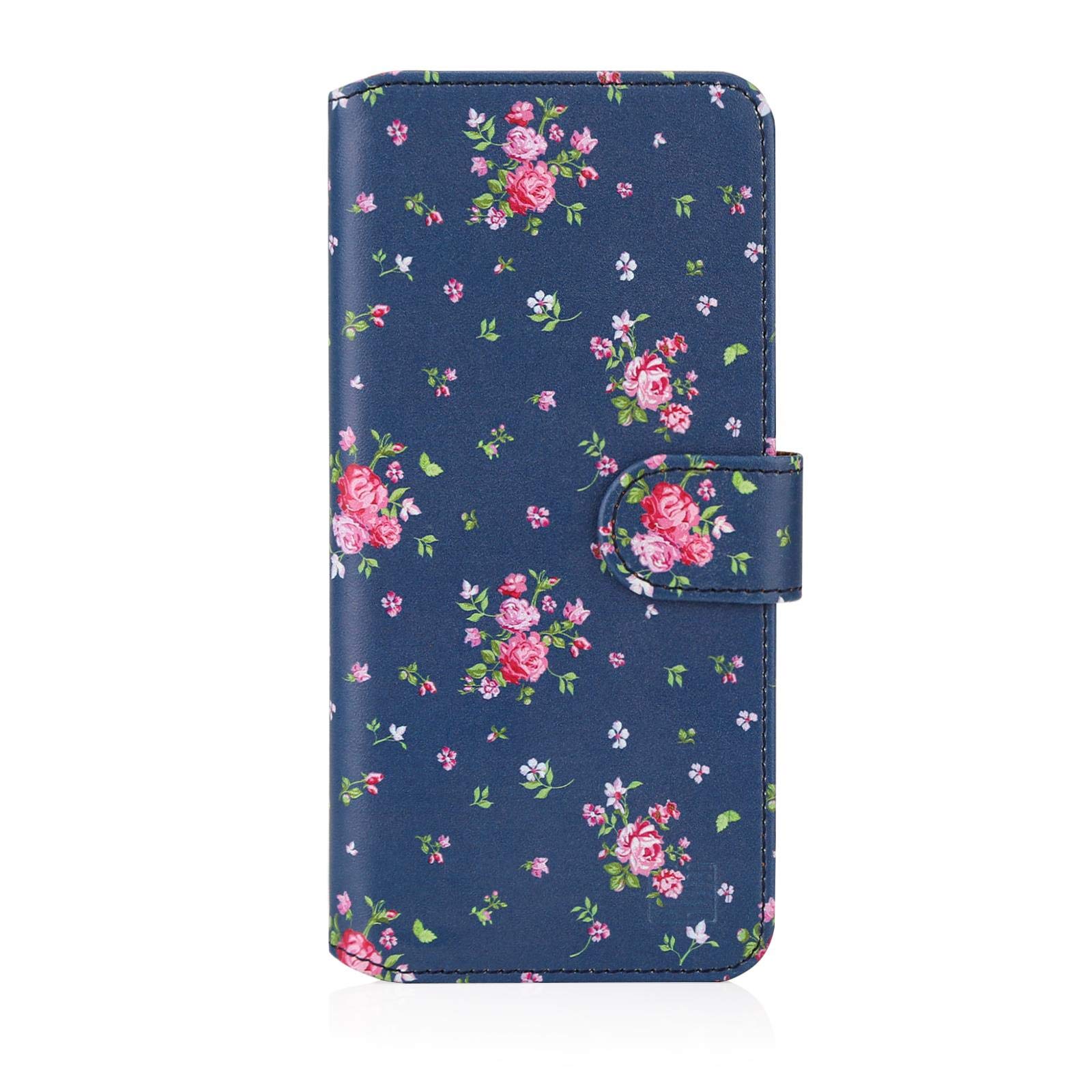32nd Floral Series 2.0 - Design PU Leather Book Wallet Case Cover for Samsung Galaxy A20e (2019), Designer Flower Pattern Wallet Style Flip Case With Card Slots - Vintage Rose Indigo
