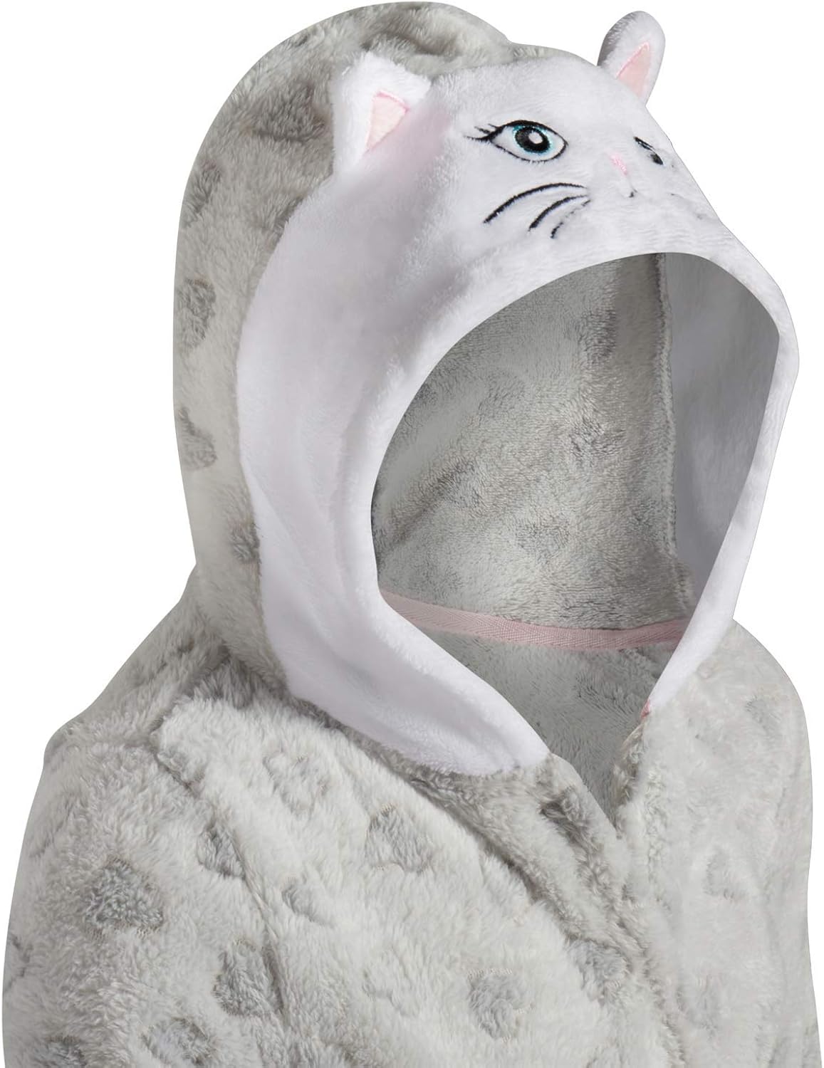 Rene Rofe Girls’ Soft Fleece Lined Robe with Animal Hood: Clothing
