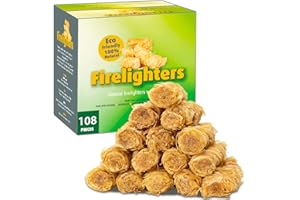 CHENPLY Fire Starter, 108 Count Natural Fire Starters for Fireplace, Charcoal Starter, Fire Starters for Grill, Campfires, Fireplace, BBQ, Firestarters for Indoor Outdoor Fire Pit, Wood Fireplace Starters