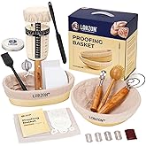 Lorzon Proofing Baskets with Sourdough Starter Jar Kit, 10" Round & 11" Oval Plastic Bannetons, Sourdough Bread Baking Supplies