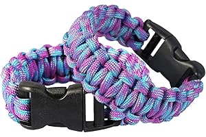 Nasogod Survival Paracord Bracelet Outdoor Wraps Emergency 350 Parachute Bracelet 9inch Pack of 2