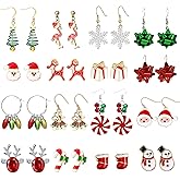 Christmas Earrings for Women Multiple Styles Tree Gingerbread Snowflake Candy Cane Dangle Stud Earrings Xmas Holiday Christmas Jewelry Gifts Stocking Stuffers